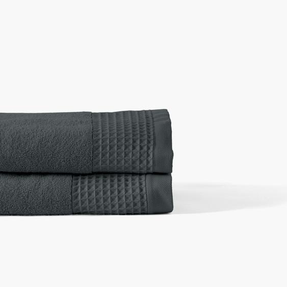 Drap de bain bouclette de coton biologique Source fusain