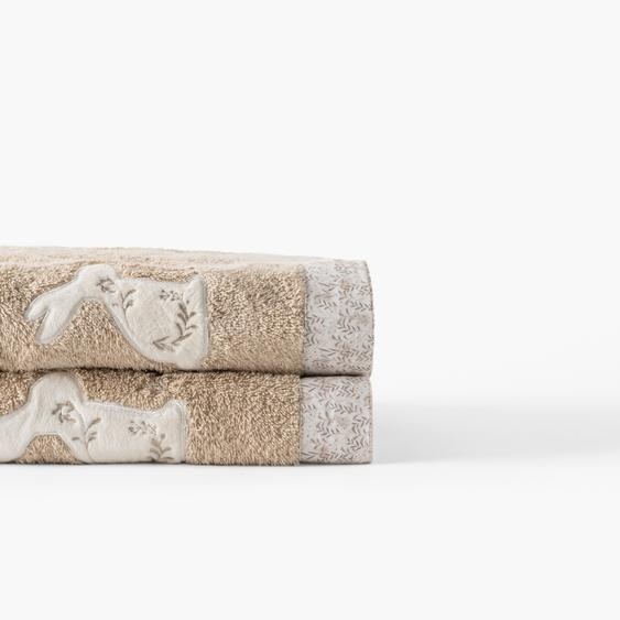 Drap de bain coton bio Merveille beige