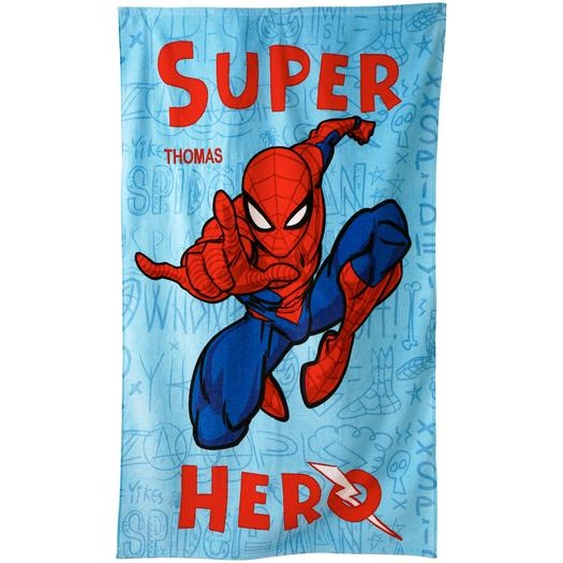 Drap de bain enfant Spiderman® personnalisable, éponge et velours coton - 320g/m2  -