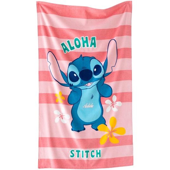 Drap de bain enfant Stitch® personnalisé éponge et velours coton - 320g/m² -