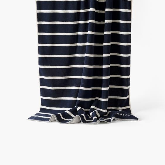 Drap de plage coton Labaule marine