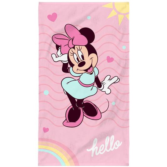 Drap De Plage Imprimé 100% Coton, Disney Home Minnie Hello Rose