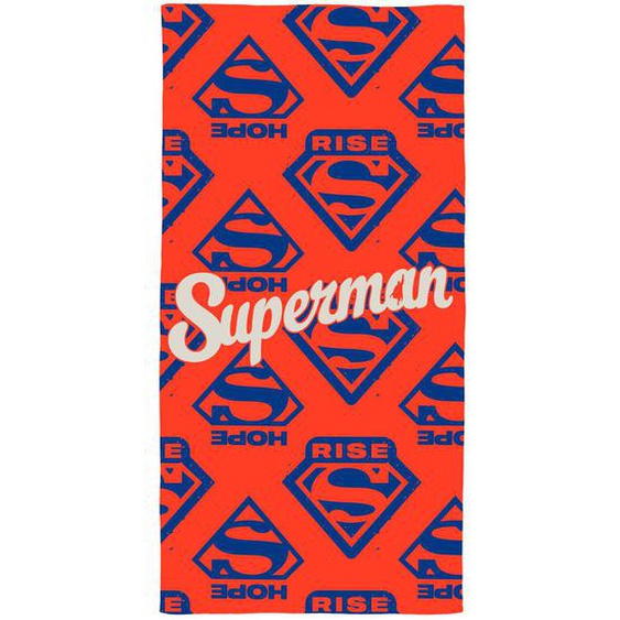 Drap De Plage Imprimé 100% Coton, Superman Rise Rouge