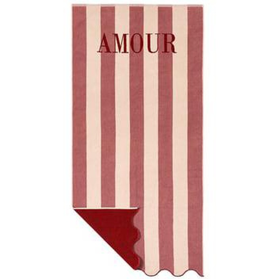 Drap de plage imprimé en jacquard de coton, AMOUR