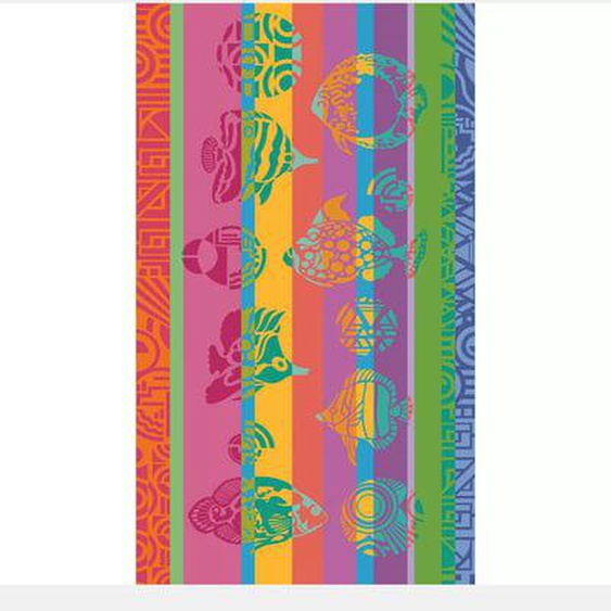 Drap de plage pur coton Poissons pop