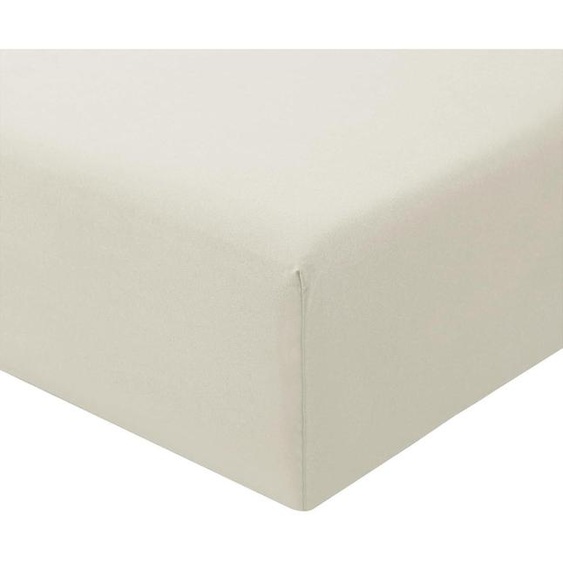 Drap-housse 140x200 cm, beige, en microfibre, Oeko-Tex, hauteur de matelas 30 cm