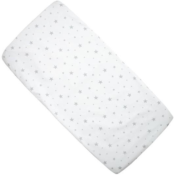 Drap Housse Berceau En Coton Stella Stella, Imprimé Étoiles Blanc,