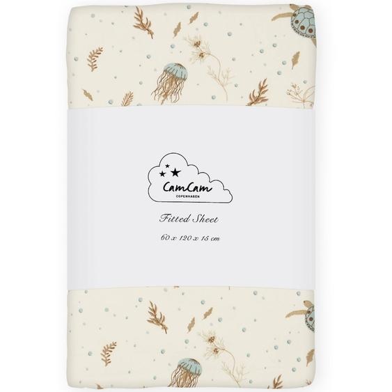 Drap Housse Bleu, Marron, Écru