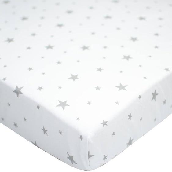 Drap-housse En Coton Stella Stella, Imprimé Étoiles Blanc,
