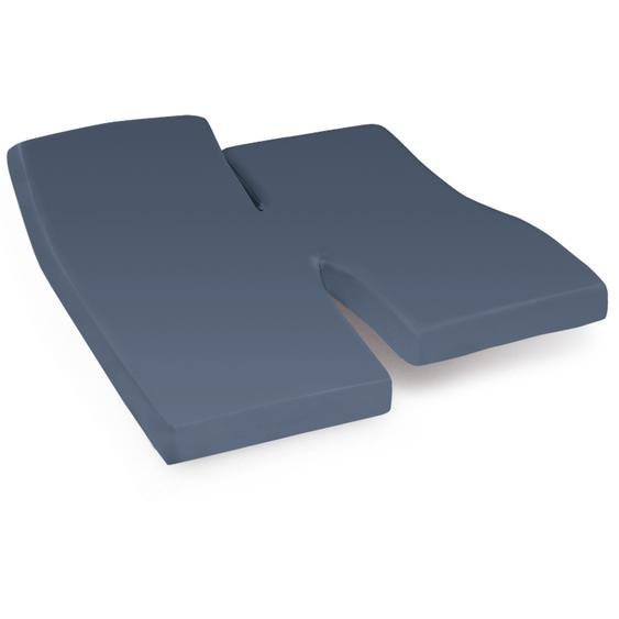 Drap housse relaxation uni 2x100x190 cm 100% coton ALTO bleu Jean TPR Tête et pied relevable