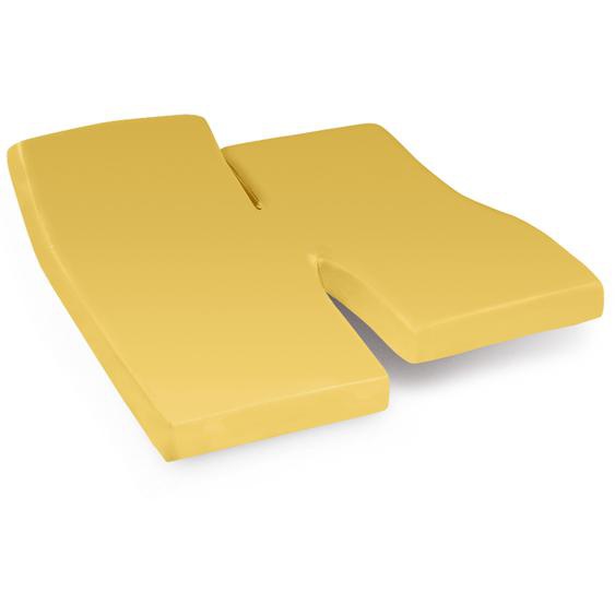 Drap housse relaxation uni 2x100x220 cm 100% coton ALTO jaune bourdon TPR Tête et pied relevable