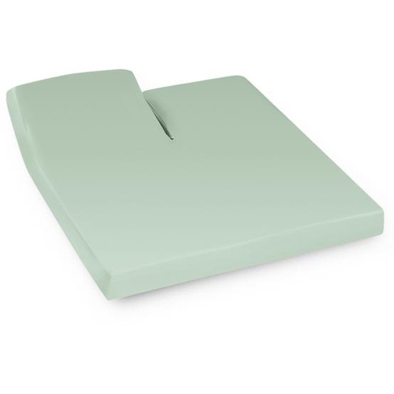 Drap housse relaxation uni 2x80x210 cm 100% coton ALTO vert fleur damandier TR Tête relevable uniquement
