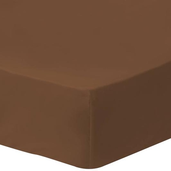 Drap-housse Uni En Coton, Coton Lavé Chocolat