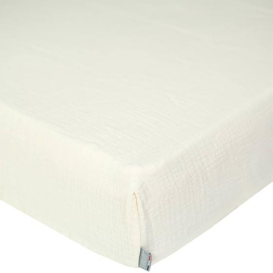 Drap Housse Uni En Gaze De Coton Écru