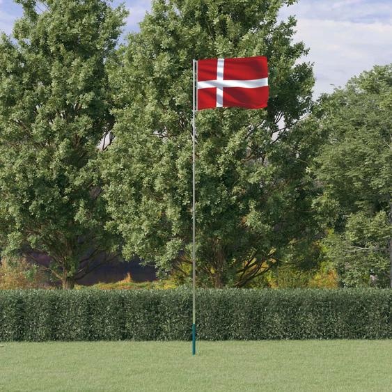 Drapeau du Danemark et mât 5,55 m Aluminium
