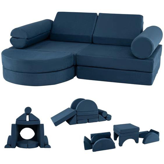 DREAMADE Canapépour Enfants Modulaire 14 Pièces avec Rembourrage en Mousse Haute Densité, Conception Convertible, 145X107X46CM,