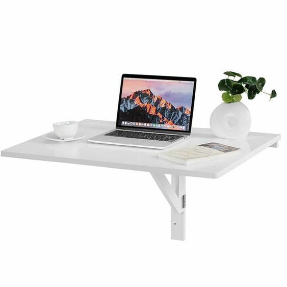 DREAMADETable Murale Rabattable 80 x 60 x 43CM Table Pliable Table de Cuisine en MDF et Pin avec 6 Charnières