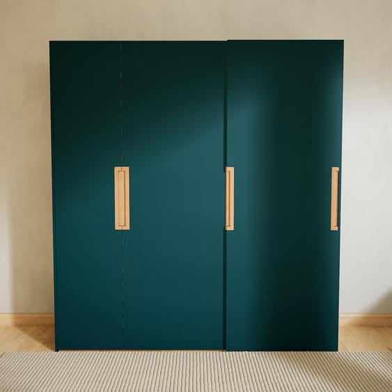 Dressing - Bleu pétrole, design, armoire penderie pour chambre ou entrée, haut de gamme, avec portes coulissantes - 214 x 232 x 65 cm, modulable