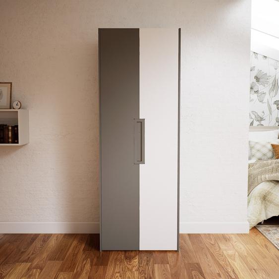 Dressing - Gris/Blanc, design, armoire penderie pour chambre ou entrée, à portes battantes - 84 x 232 x 62 cm, modulable
