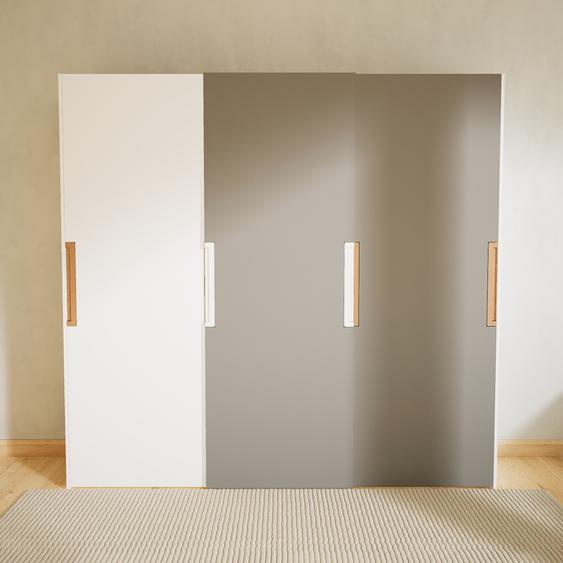 Dressing - Gris/Blanc, design, armoire penderie pour chambre ou entrée, haut de gamme, avec portes coulissantes - 244 x 232 x 65 cm, modulable