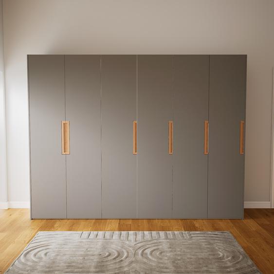Dressing - Gris, design, armoire penderie pour chambre ou entrée, à portes battantes - 304 x 232 x 62 cm, modulable