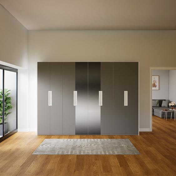 Dressing - Gris/Miroir, design, armoire penderie pour chambre ou entrée, à portes battantes - 324 x 232 x 62 cm, modulable