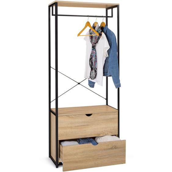 Dressing penderie 2 tiroirs l. 80 cm detroit design industriel