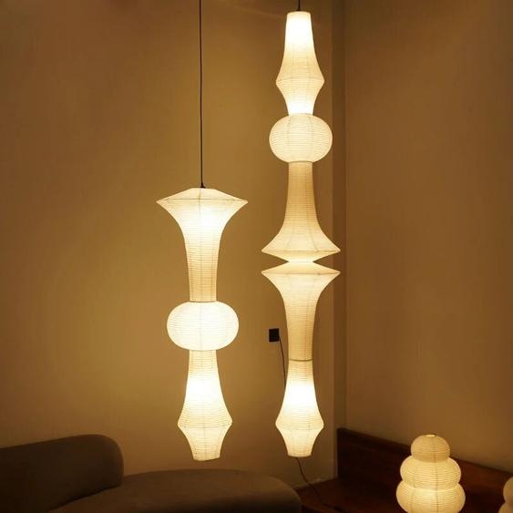 DRMIYA Nordique Wabi Sabi vent riz papier pendentif LED lumières salon chambre coin lustre Duplex Loft décor à la maison lampe de chevet