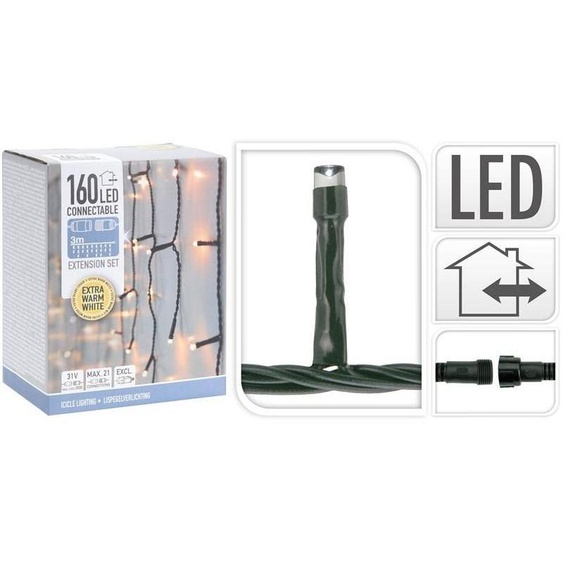 DSS | Eclairage connectable en forme de cône de glace | 160 LED - 3m - blanc extra chaud