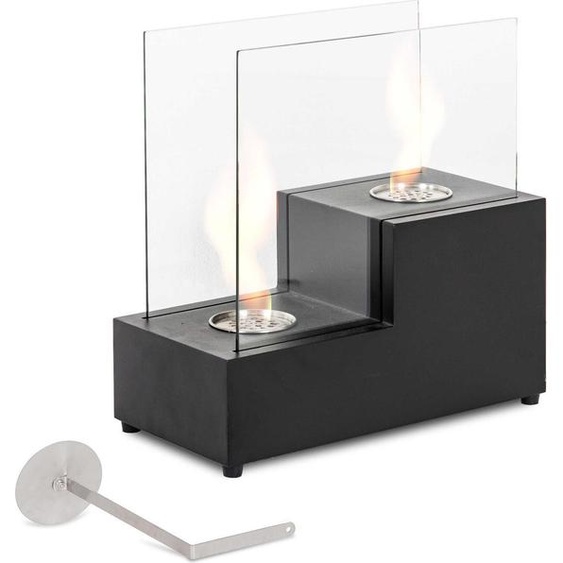 Due passi Bougie de table au bioéthanol en métal noir