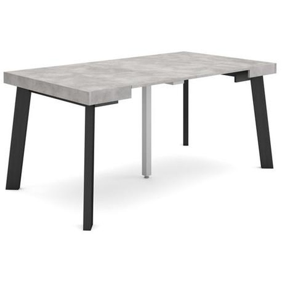 Duermete Online,Table console extensible,Console meuble,160,Pour 8 personnes,Pieds en bois,Style moderne,Ciment