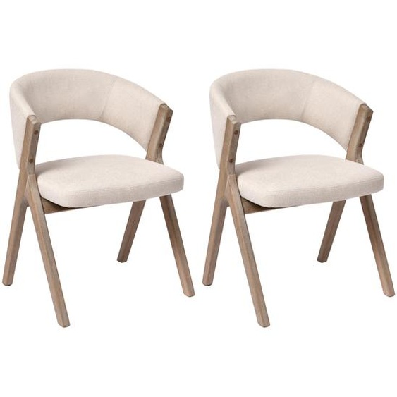 Duhome Lot de 2 chaises de salle à manger, chaises rembourrées en bois avec revêtement en lin, chaises de cuisine de style scandinave pour la salle à manger, la cuisine et le salon