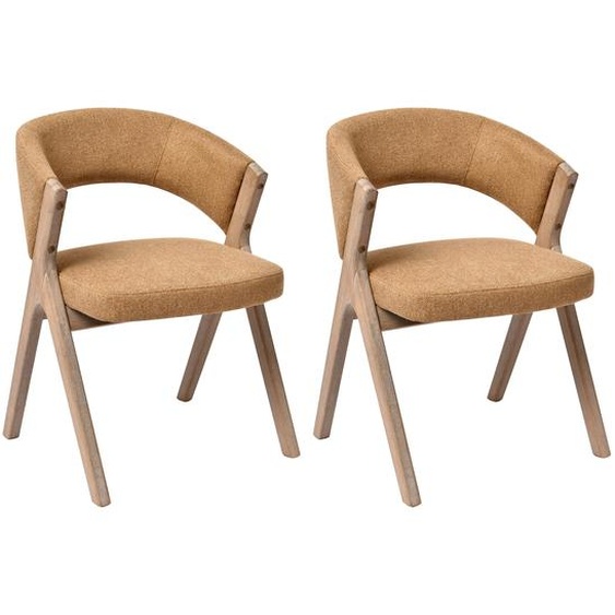 Duhome Lot de 2 chaises de salle à manger, chaises rembourrées en bois avec revêtement en lin, chaises de cuisine de style scandinave pour la salle à manger, la cuisine et le salon