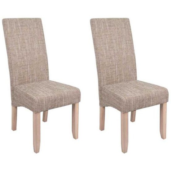 Duo de chaises Beige Tissus/Bois - PURE - Beige - Tissu - L 62 x l 47 x H 108 cm - Chaise