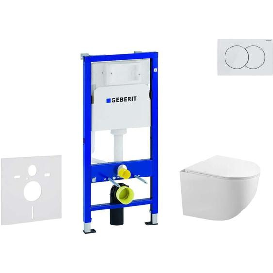Duofix - Set bâti-support, cuvette Gaia et abattant softclose, plaque de déclenchement Delta01, blanc alpin SANI11CA3120 - Geberit