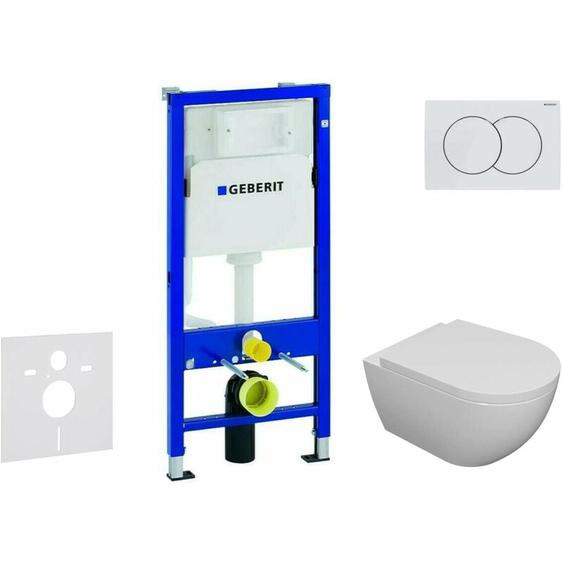 Geberit - Duofix - Set de bâti-support, cuvette Oudee et abattant softclose, plaque de déclenchement Delta01, blanc alpin SANI11CA3102