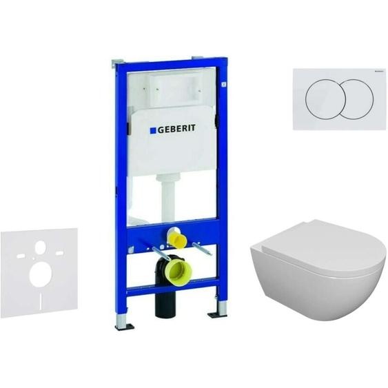 Duofix - Set de bâti-support, cuvette Oudee et abattant softclose, plaque de déclenchement Delta01, blanc alpin SANI11CA3102 - Geberit
