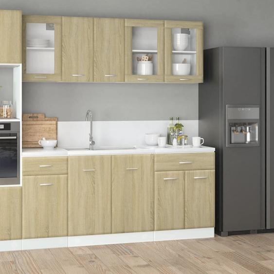 Durable 4-pièces ensemble darmoires de cuisine en chêne Sonoma bois composite armoires de cuisine meubles8968192