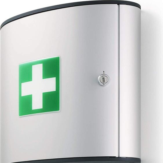 DURABLE Armoire à pharmacie FIRST AID BOX M incl. kit premiers soins DIN 13164:2022, Argent, 197123