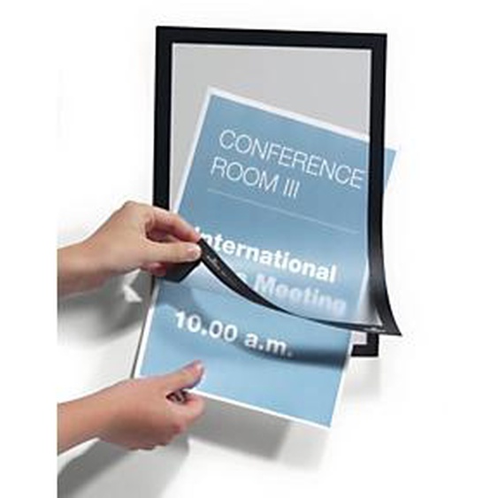 Durable Duraframe Pochette murale Cadre daffichage adhésif A4 - Cadre noir - Sachet de 2