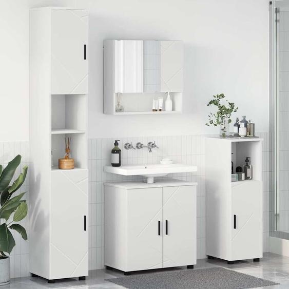 Durable Ensemble de meubles de salle de bains 4 pcs Blanc 61 x 35 x 64 cm Bois composite - Armoires de toilette Octo8004484 4parcel