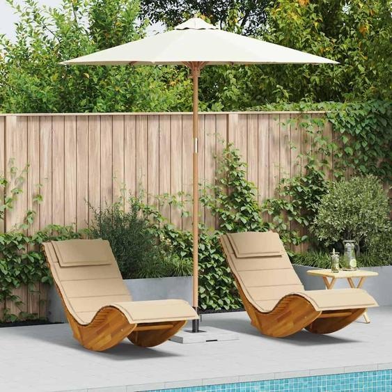 Durable Parasol de jardin Blanc crème 240 x 240 x 260 cm Bambou - Parasols Octo2133553 1parcel