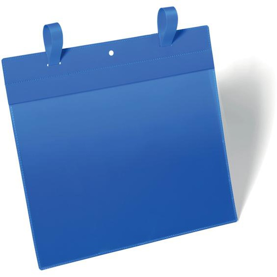 Durable Pochettes logistiques avec système dattache - Format A4 paysage 297 x 210 mm - Bleu - Lot de 50