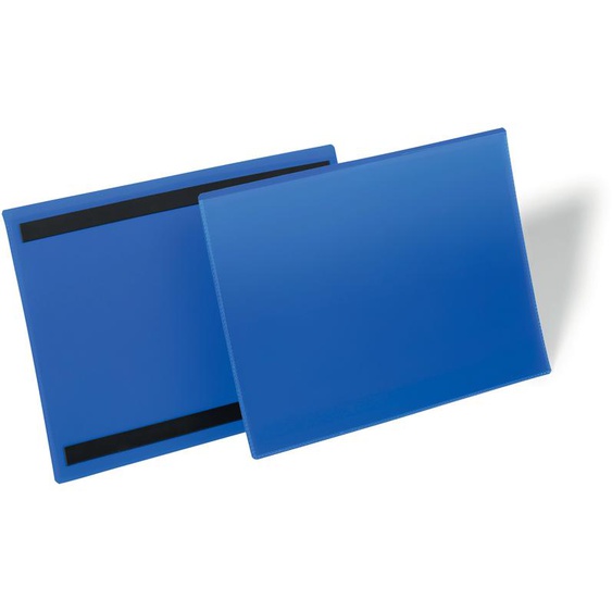 Durable Pochettes logistiques magnétiques - Format A4 paysage 297 x 210 mm - Bleu - Lot de 50
