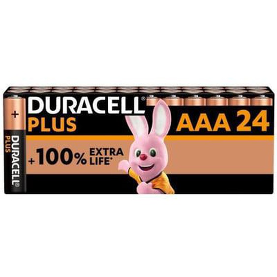 Duracell - NOUVEAU Piles alcalines AAA Plus, 1.5 V LR03 MN2400, paquet de 24