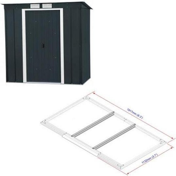 DURAMAX Pent Roof Eco Garden house 2,5 m² + profilés de sol, anthracite DURAMAX 50023