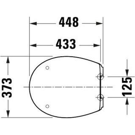 DURAVIT 0022790000 Siège WC Univ. ovale profond 448mm, Ülap.