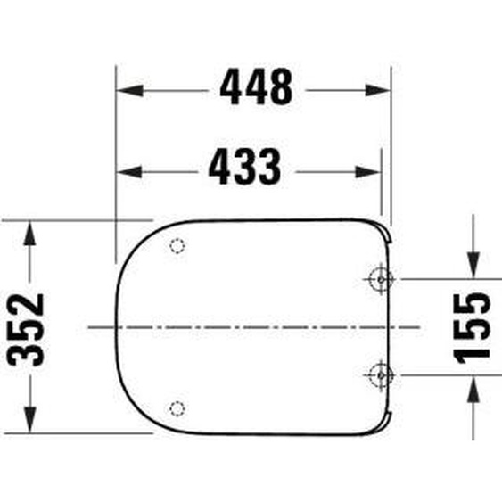 DURAVIT 0022890000 Siège WC Univ. Angulaire Profond 448mm Ülap.