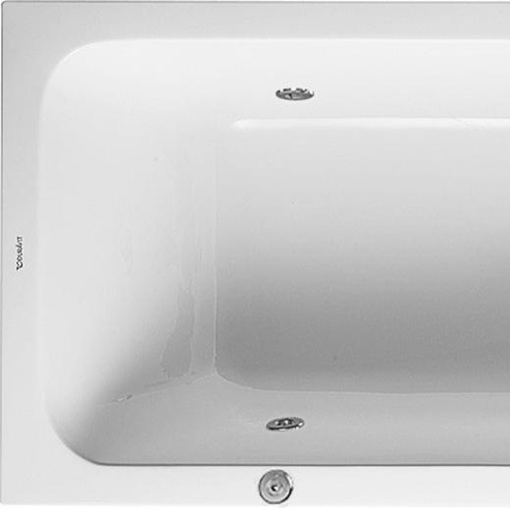 Duravit D-Code baignoire balnéo, 1600x700mm, 1 pente de dossier, Jet Project, rectangulaire, écoulement au pied, blanc brillant, 760096000JP1000