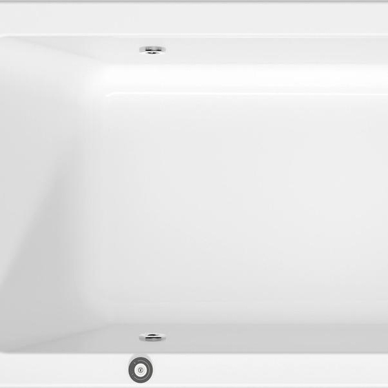 Duravit D-Code baignoire balnéo, 1600x700mm, 1 pente de dossier, Jet Project, rectangulaire, écoulement au pied, blanc brillant, 760669000JP1000